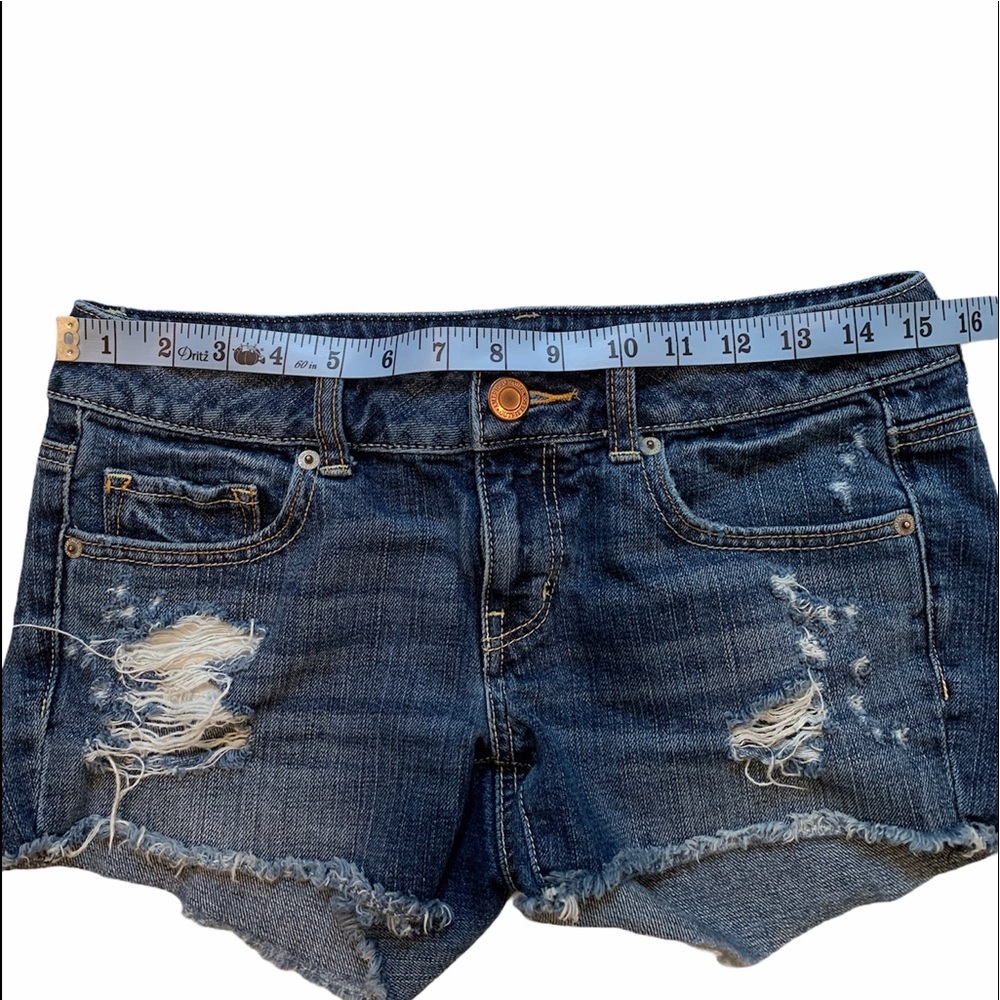 American Eagle Distressed Cotton Jean Shorts - Picture 5 of 7